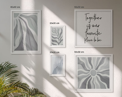 Set di 5 quadri Motivi astratti grigi e bianchi