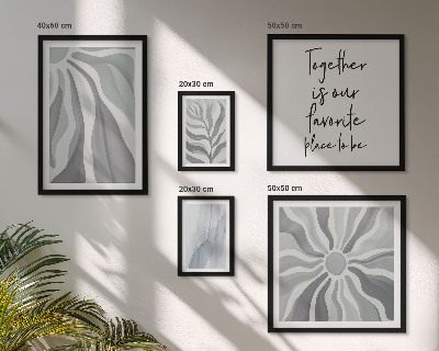 Set di 5 quadri Motivi astratti grigi e bianchi