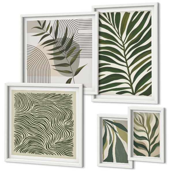 Set di quadri incorniciati Modelli di piante moderne