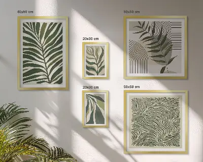 Set di quadri incorniciati con motivi di piante moderne