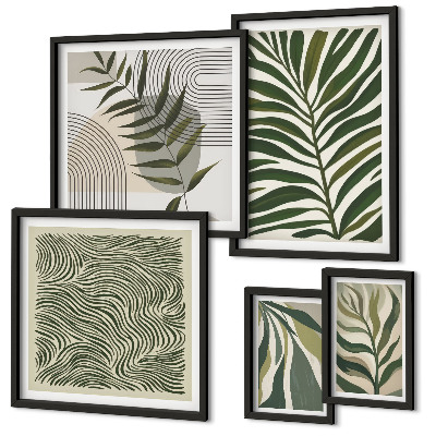 Set di quadri incorniciati Modelli di piante moderne