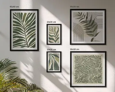 Set di quadri incorniciati con motivi di piante moderne
