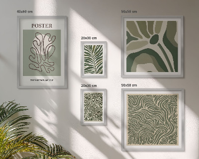 Set di 5 quadri Forme vegetali astratte in stile boho