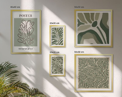 Set di 5 quadri Forme vegetali astratte in stile boho