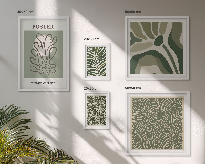 Set di 5 quadri Forme vegetali astratte in stile boho
