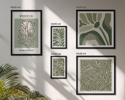 Set di 5 quadri Forme vegetali astratte in stile boho