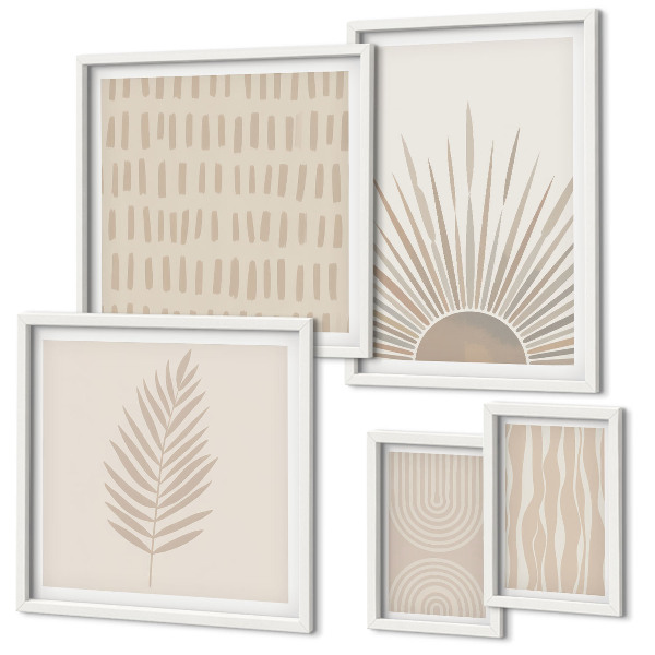 Polittico con cornice Eleganti decorazioni geometriche della natura