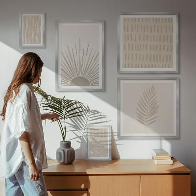 Polittico con cornice Eleganti decorazioni geometriche della natura