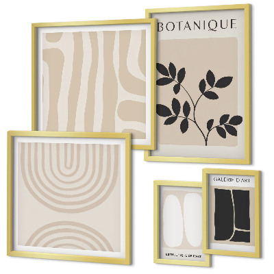 Set di 5 quadri Eleganti grafiche vegetali