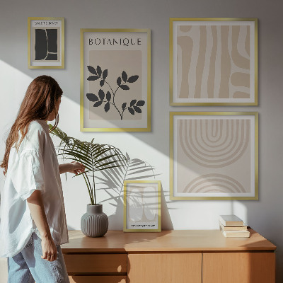 Set di 5 quadri Eleganti grafiche vegetali