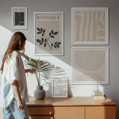 Set di 5 quadri Eleganti grafiche vegetali