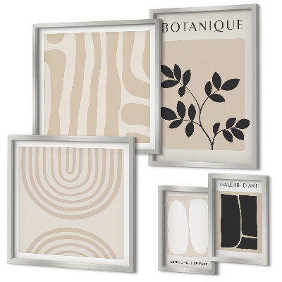 Set di 5 quadri Eleganti grafiche vegetali