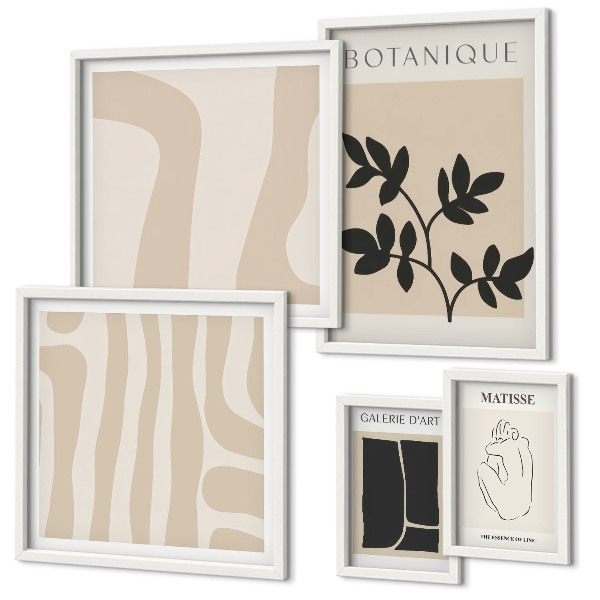 Set di quadri incorniciati Eleganti grafiche astratte di piante
