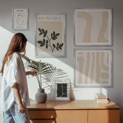 Set di quadri incorniciati Eleganti grafiche astratte di piante
