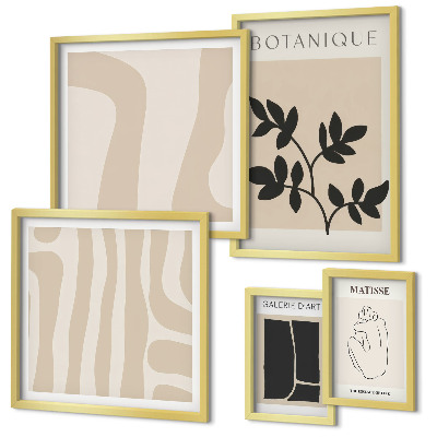 Set di quadri incorniciati Eleganti grafiche astratte di piante
