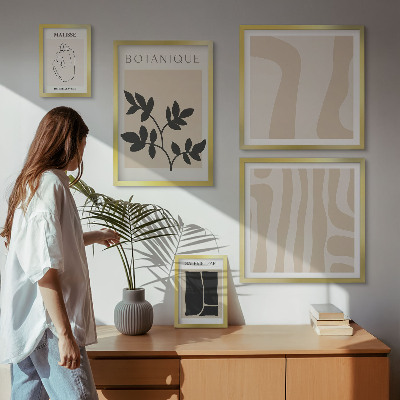 Set di quadri incorniciati Eleganti grafiche astratte di piante