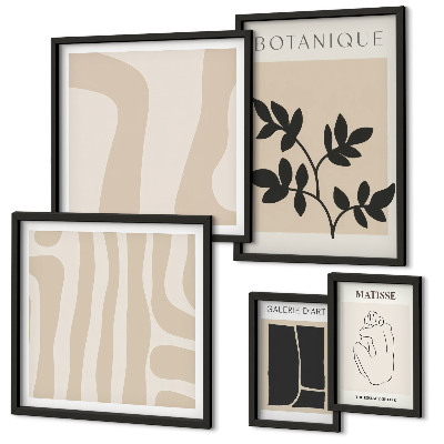 Set di quadri incorniciati Eleganti grafiche astratte di piante