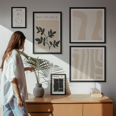 Set di quadri incorniciati Eleganti grafiche astratte di piante
