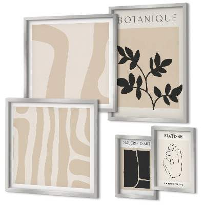 Set di quadri incorniciati Eleganti grafiche astratte di piante