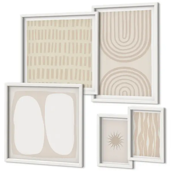 Polittico con cornice con eleganti forme astratte