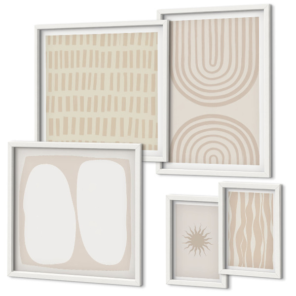 Polittico con cornice Eleganti forme astratte