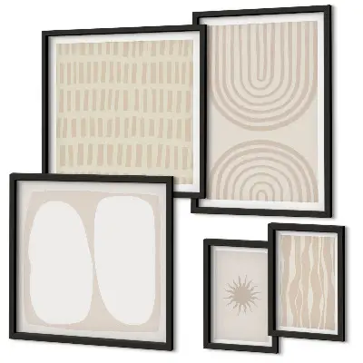 Polittico con cornice con eleganti forme astratte