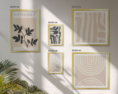 Set di 5 quadri Eleganti motivi vegetali neutri