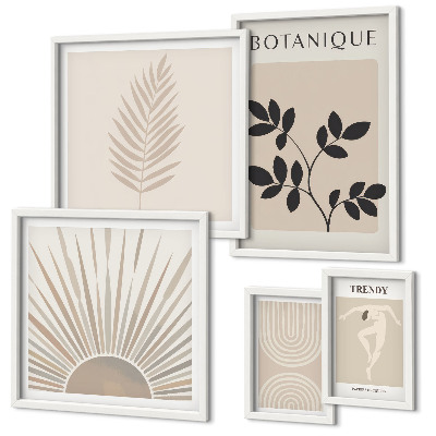 Set di quadri incorniciati Eleganti decorazioni floreali geometriche