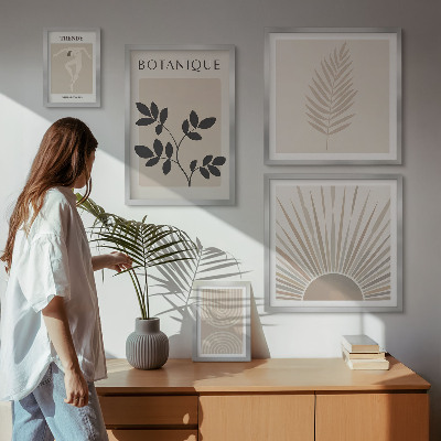 Set di quadri incorniciati Eleganti decorazioni floreali geometriche