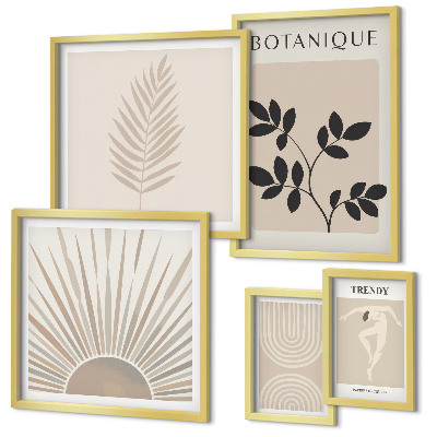 Set di quadri incorniciati Eleganti decorazioni floreali geometriche