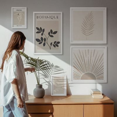 Set di quadri incorniciati Eleganti decorazioni floreali geometriche