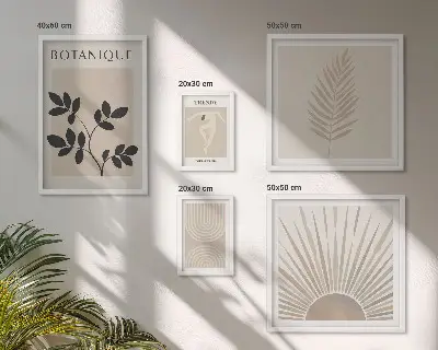 Set di quadri incorniciati con eleganti decorazioni floreali geometriche