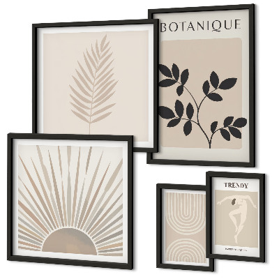 Set di quadri incorniciati Eleganti decorazioni floreali geometriche