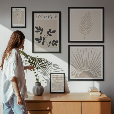 Set di quadri incorniciati Eleganti decorazioni floreali geometriche