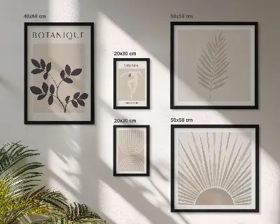 Set di quadri incorniciati con eleganti decorazioni floreali geometriche