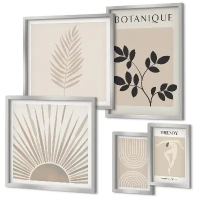 Set di quadri incorniciati con eleganti decorazioni floreali geometriche