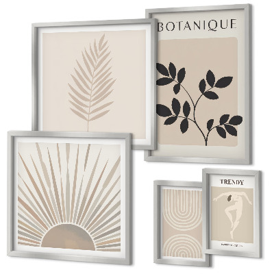 Set di quadri incorniciati Eleganti decorazioni floreali geometriche