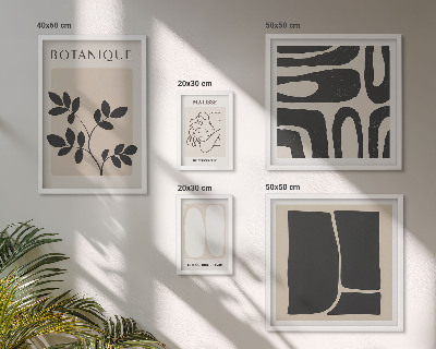Polittico con cornice Eleganti grafiche astratte di piante
