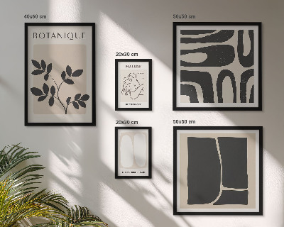 Polittico con cornice Eleganti grafiche astratte di piante