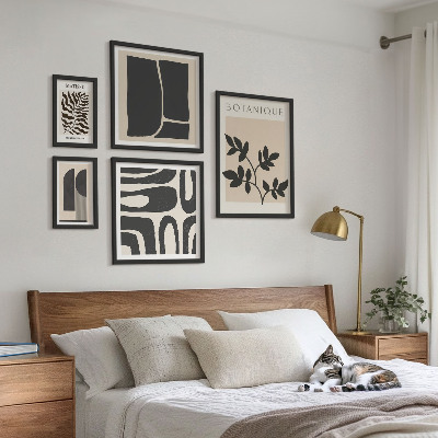 Set di 5 quadri Grafica astratta naturalistica elegante