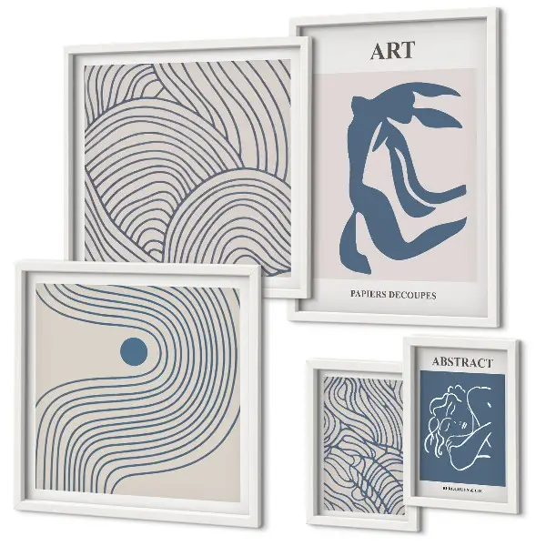Set di quadri incorniciati con linee astratte moderne