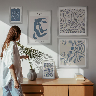 Set di quadri incorniciati Linee astratte moderne