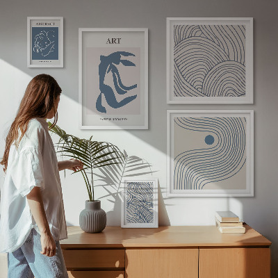 Set di quadri incorniciati Linee astratte moderne