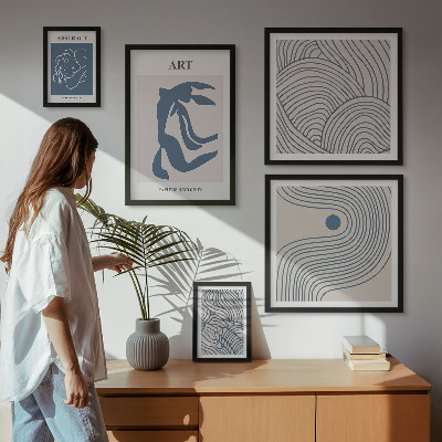 Set di quadri incorniciati Linee astratte moderne