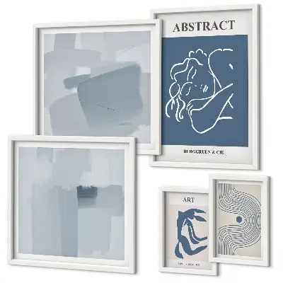 Polittico con cornice decorazione da parete con astrazioni minimaliste eleganti