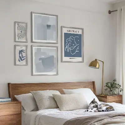 Polittico con cornice decorazione da parete con astrazioni minimaliste eleganti