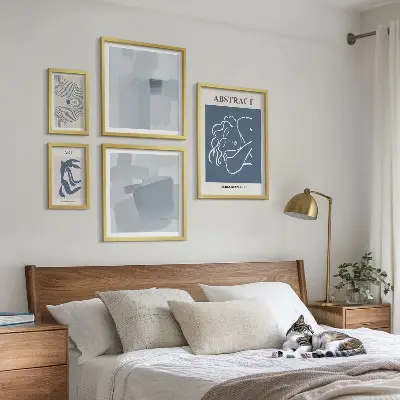 Polittico con cornice decorazione da parete con astrazioni minimaliste eleganti