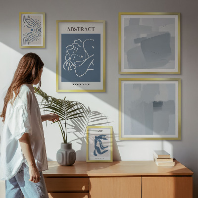 Polittico con cornice Eleganti astrazioni minimaliste