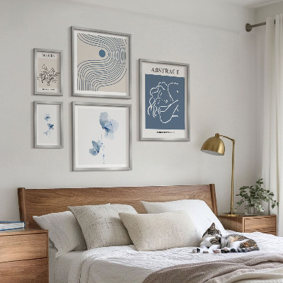 Set di 5 quadri Stile floreale astratto moderno