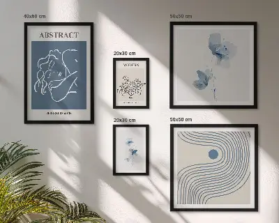 Set di 5 quadri con stampa dallo stile floreale astratto moderno